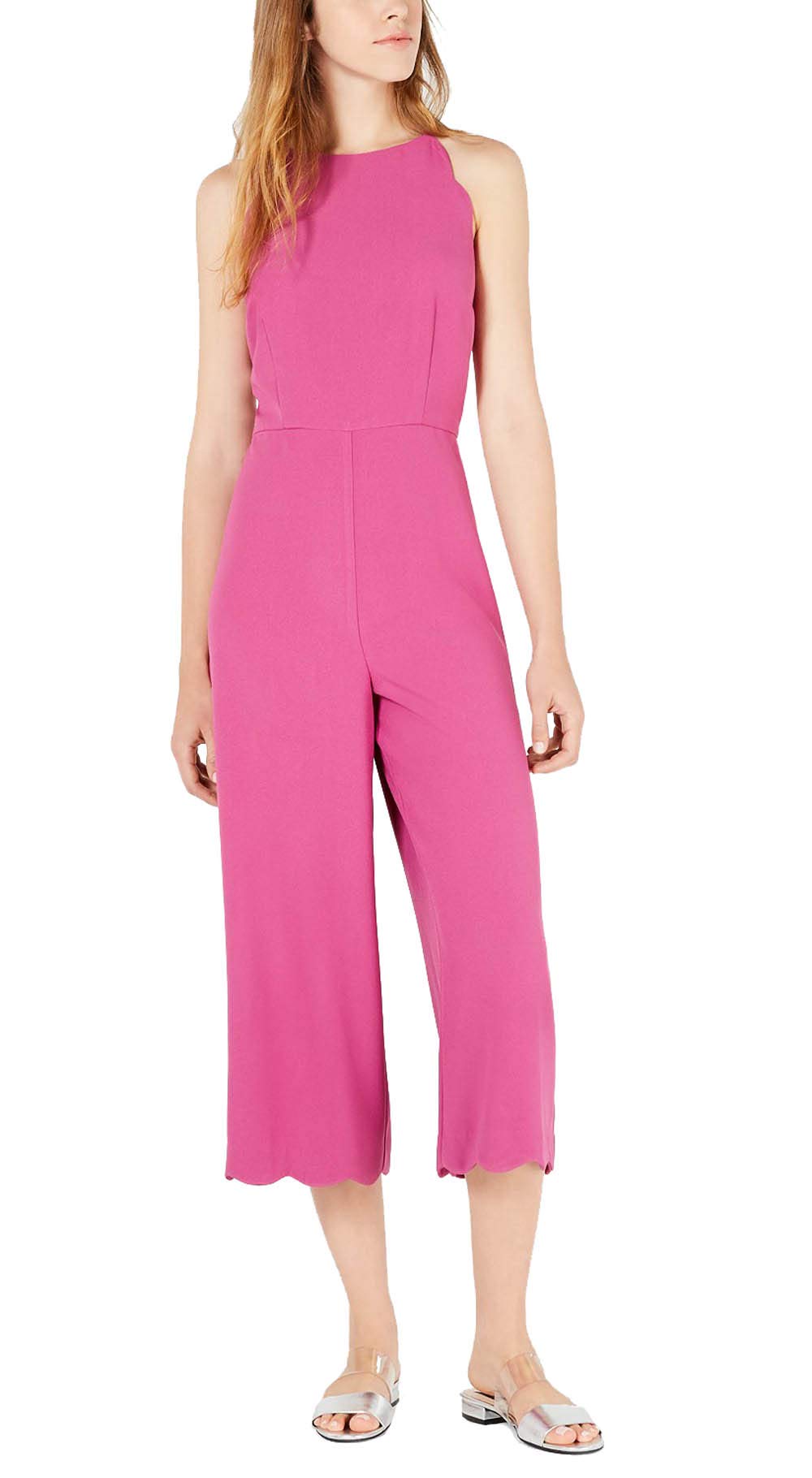 Maison Jules Scalloped Halter Jumpsuit