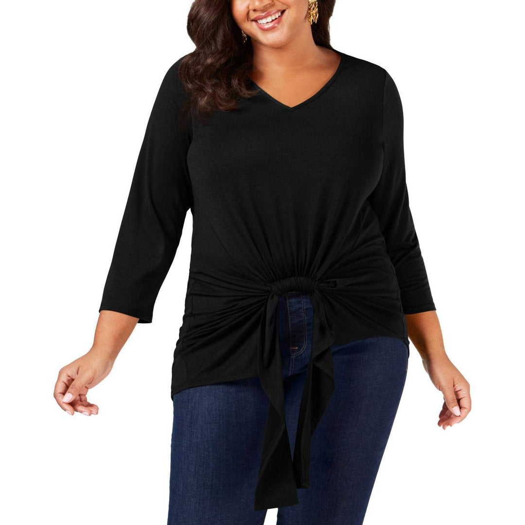 Plus Size Gathered-Front Top