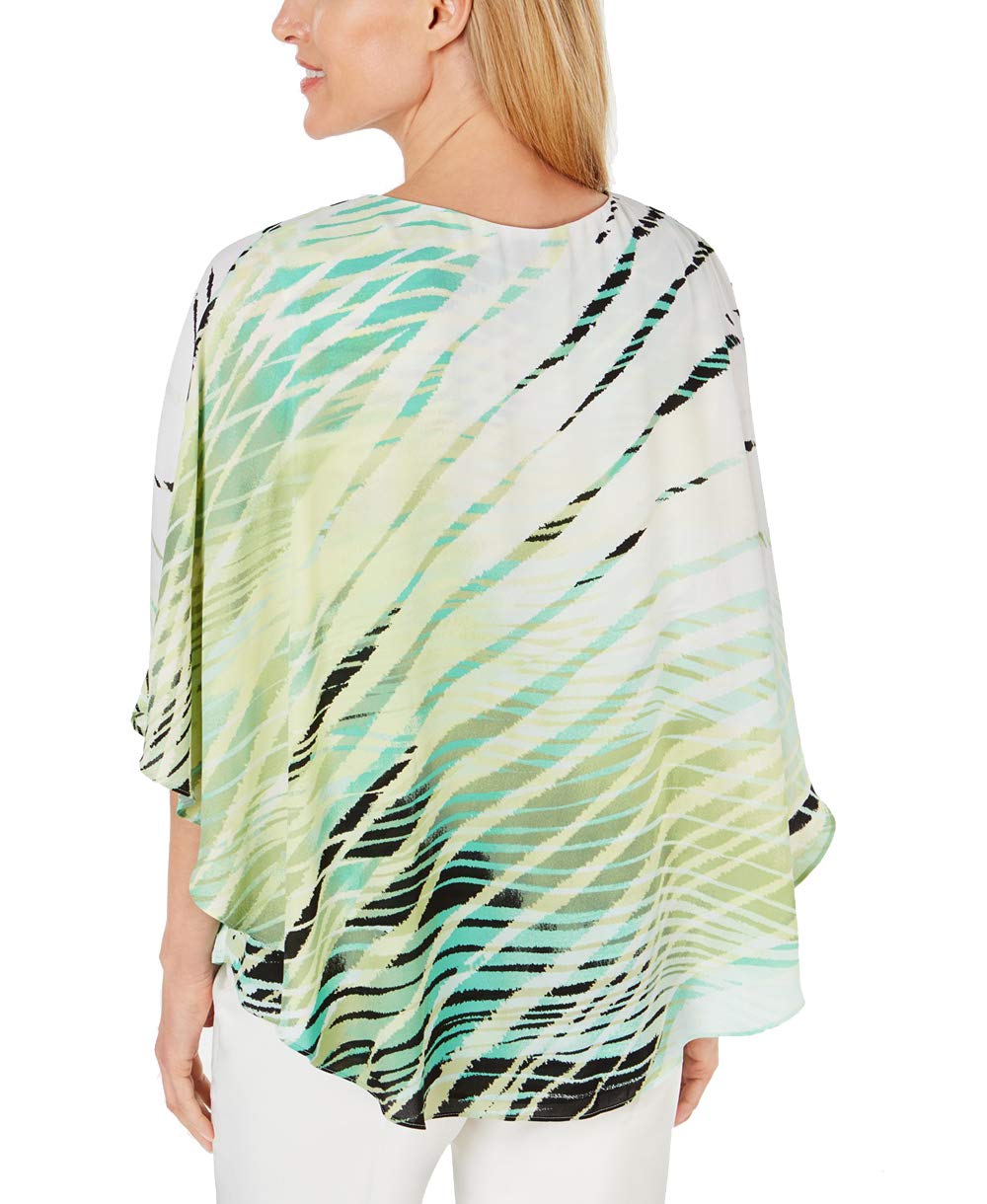 JM Collection Printed Poncho Top