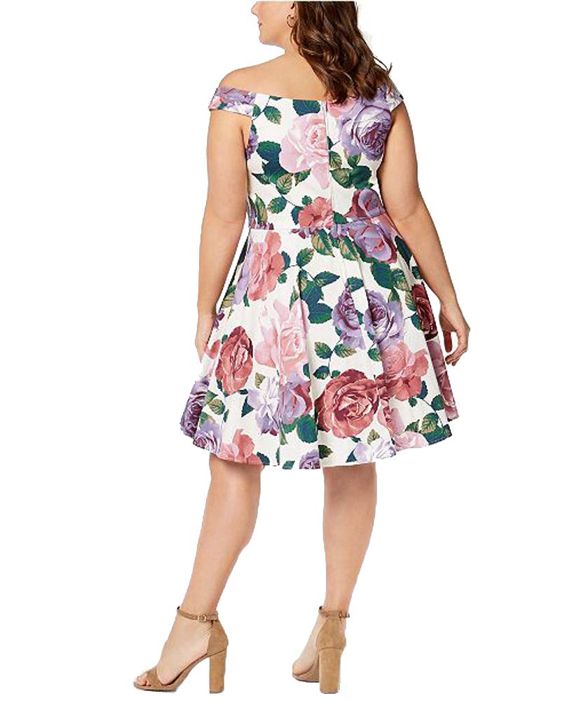 City Studios Trendy Plus Size Printed Off The Shoulder Dress