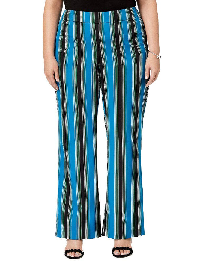 Plus Size Striped Wide Leg Pants
