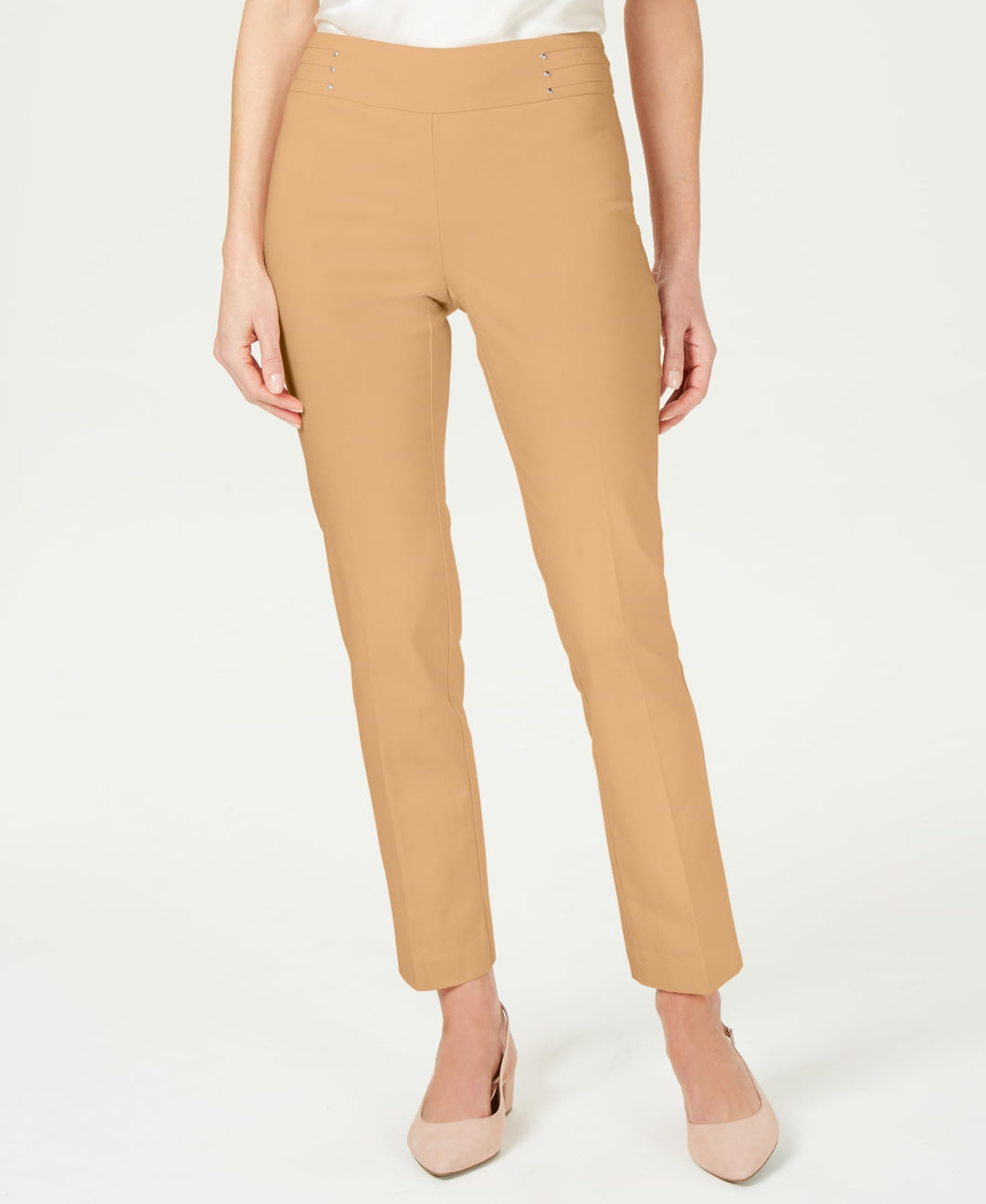 JM Collection Studded Tummy Control Pull On Pants