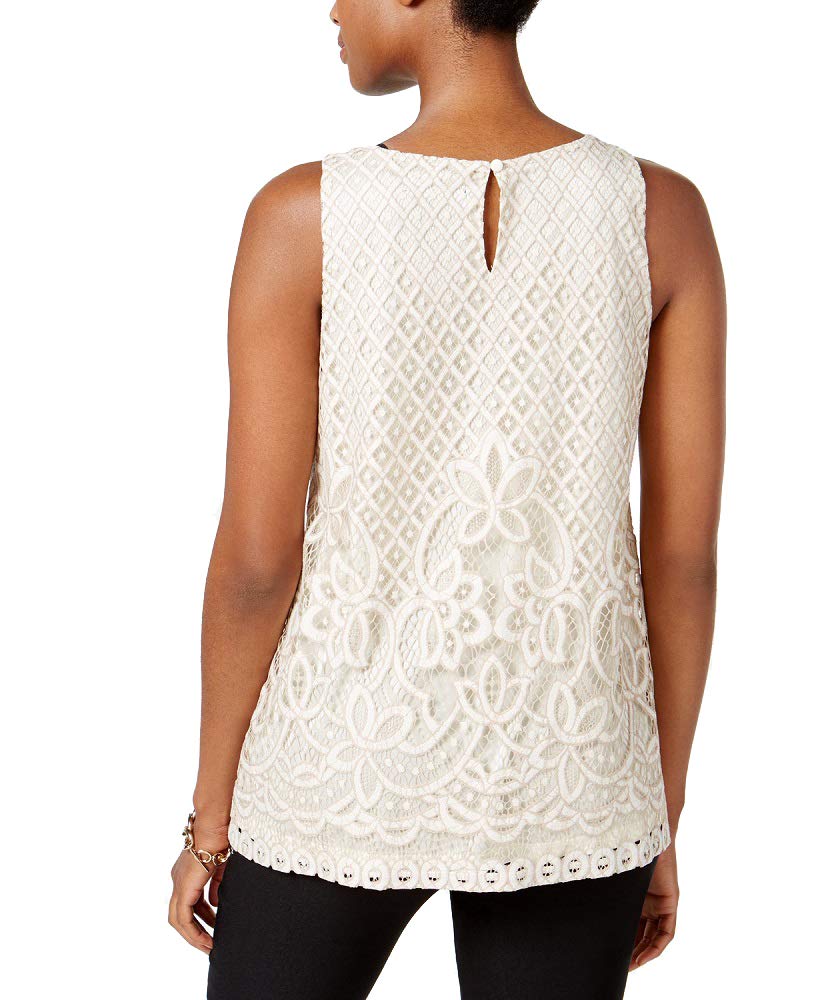 Charter Club Petite Embroidered Mesh Top