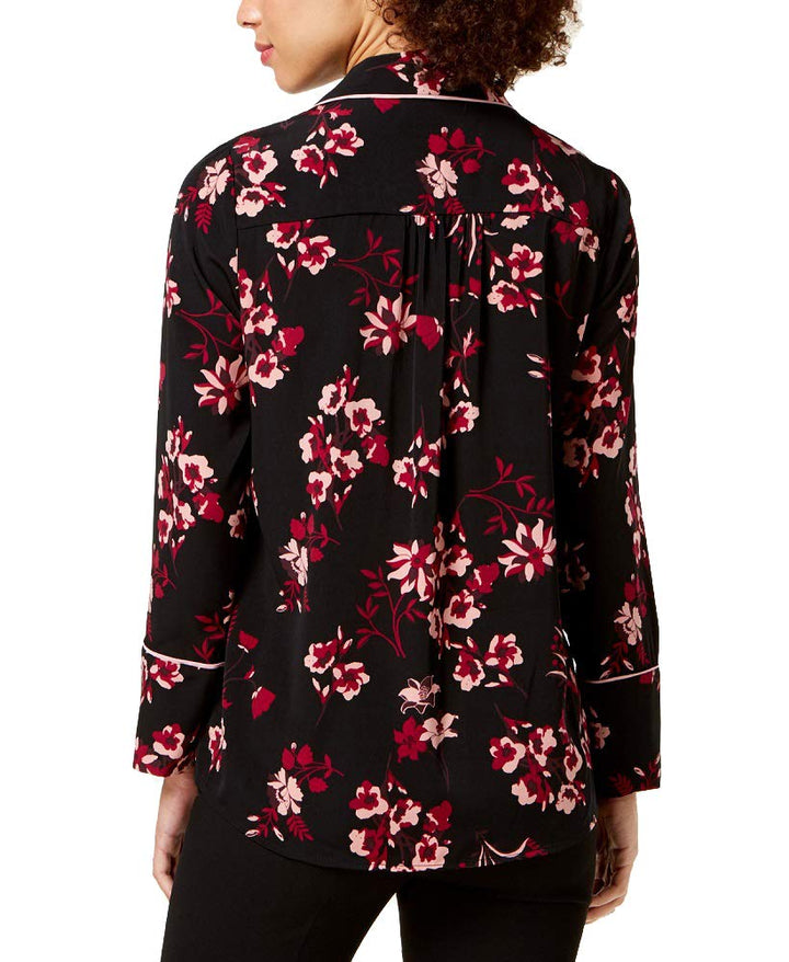 Printed Piped Blouse