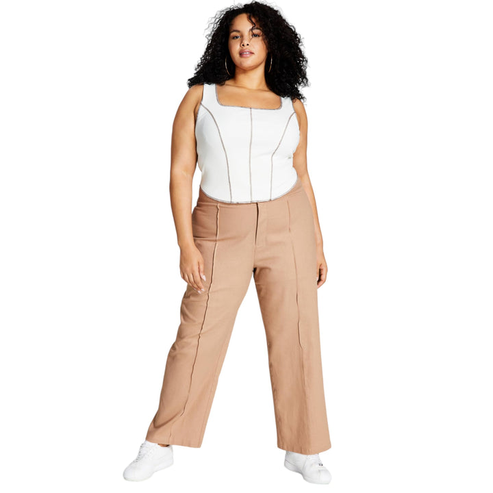 And Now This Trendy Plus Size Cotton High-Rise Pants