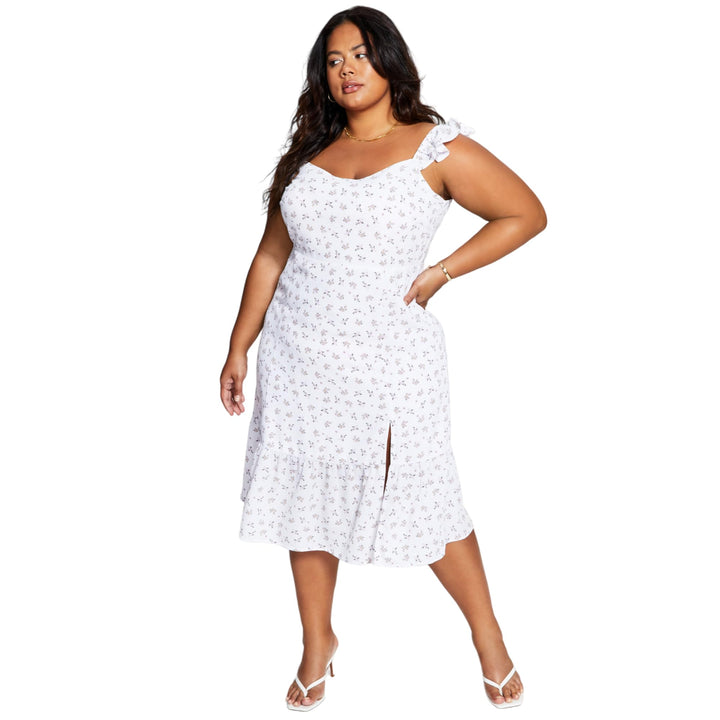 Now This Trendy Plus Size Flutter Sleeve Midi Dress