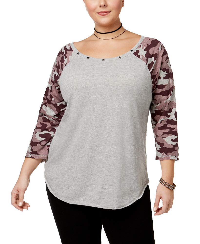 Almost Famous Trendy Plus Size Cotton Camo Print T-Shirt