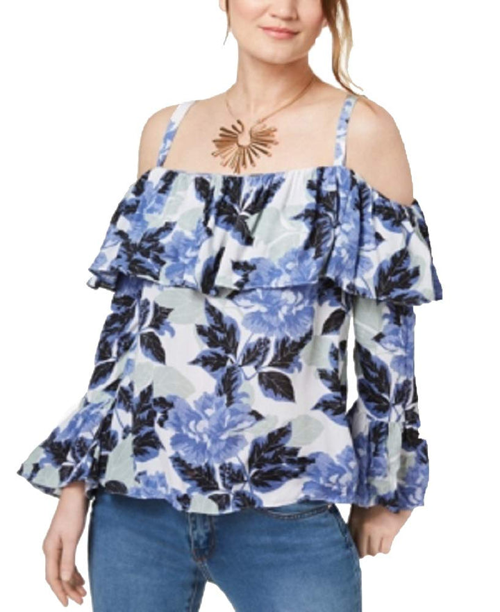 I.N.C. Ruffled Cold-Shoulder Top