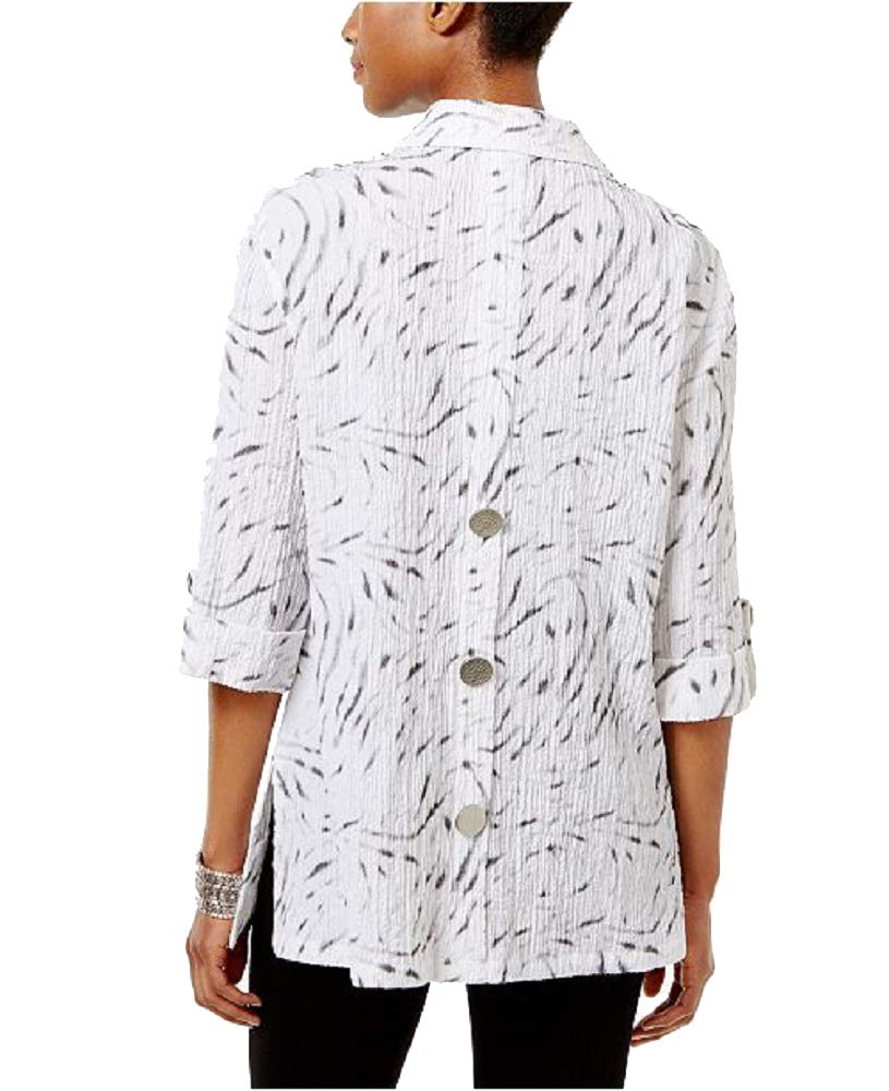 JM Collection Petite Printed Button Back Shirt