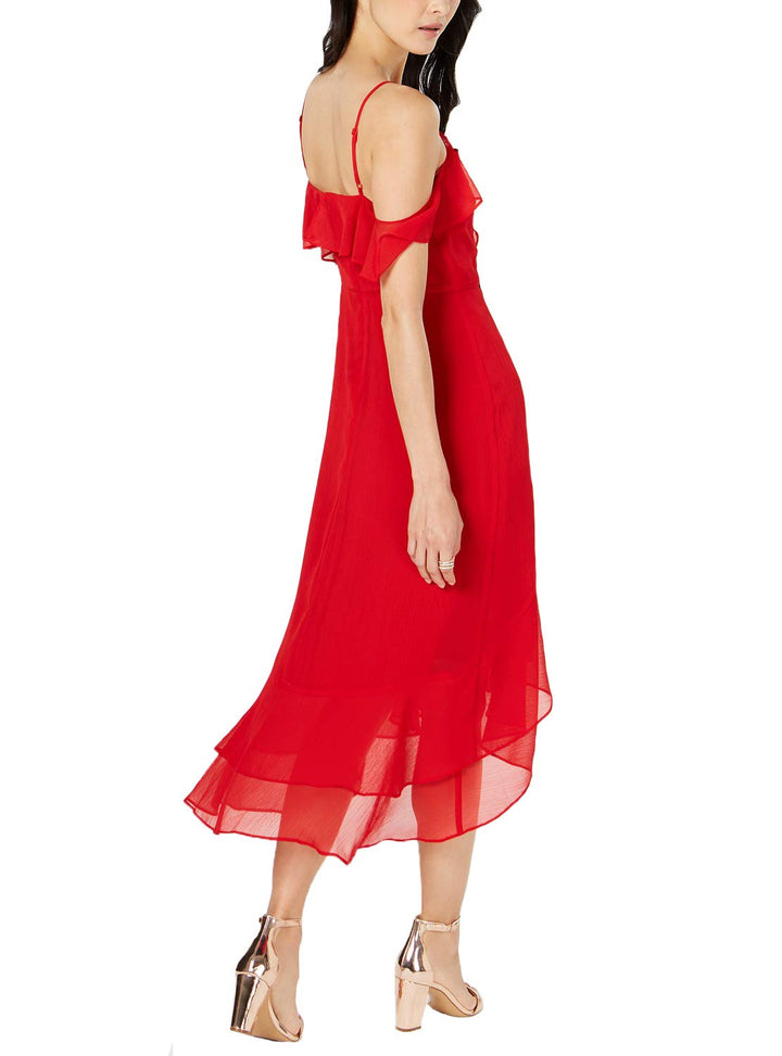 INC Solid Cold-Shoulder Midi Dress