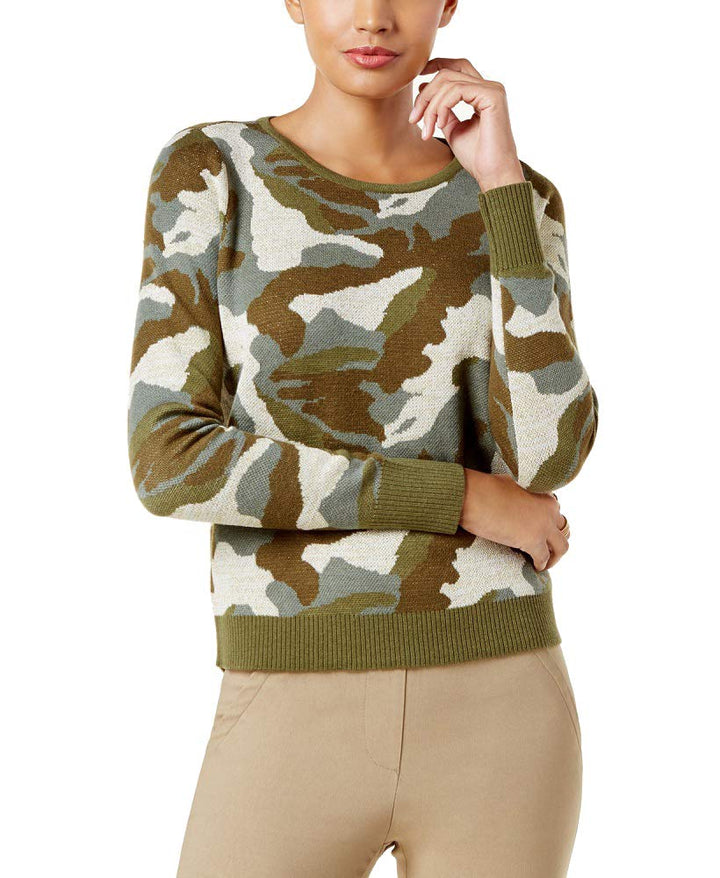 I.N.C. Metallic Camo-Print Sweater