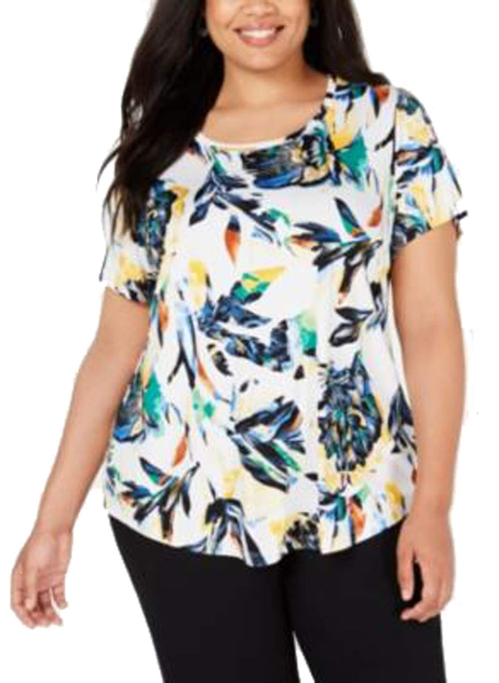 JM Collection Plus Size Printed Top