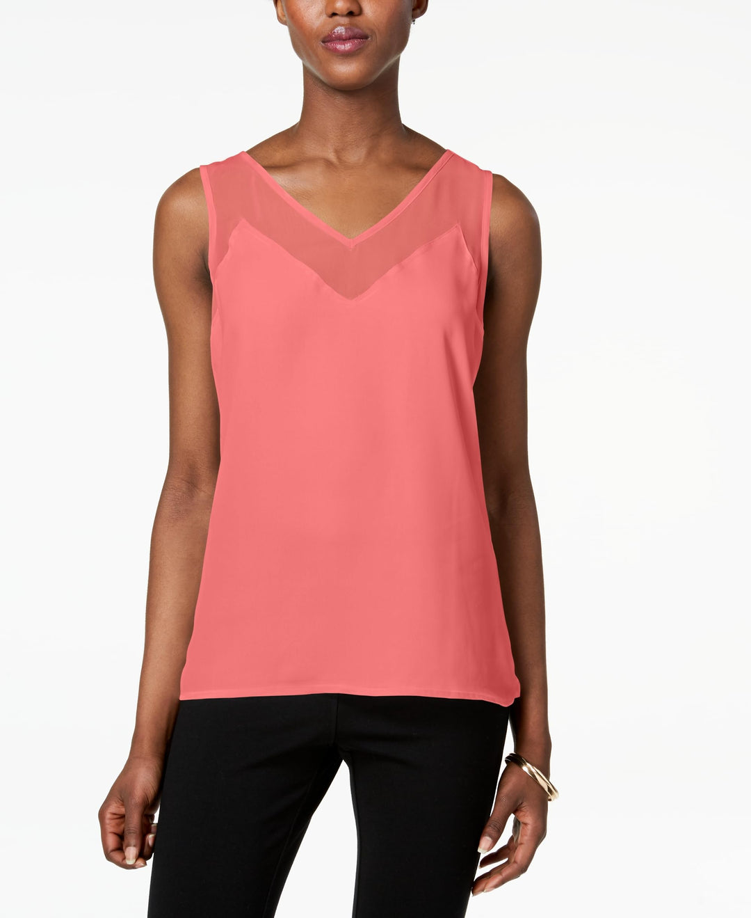 Contrast Sheer Trim Top