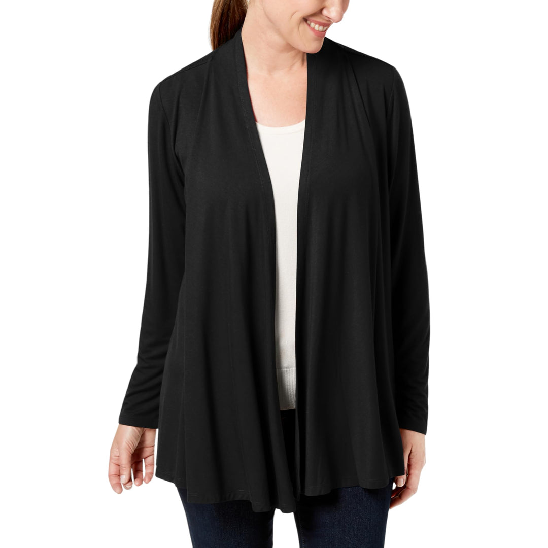 Karen Scott Petite Open Front Knit Cardigan