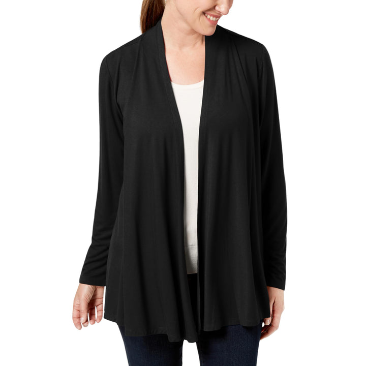 Karen Scott Petite Open Front Knit Cardigan