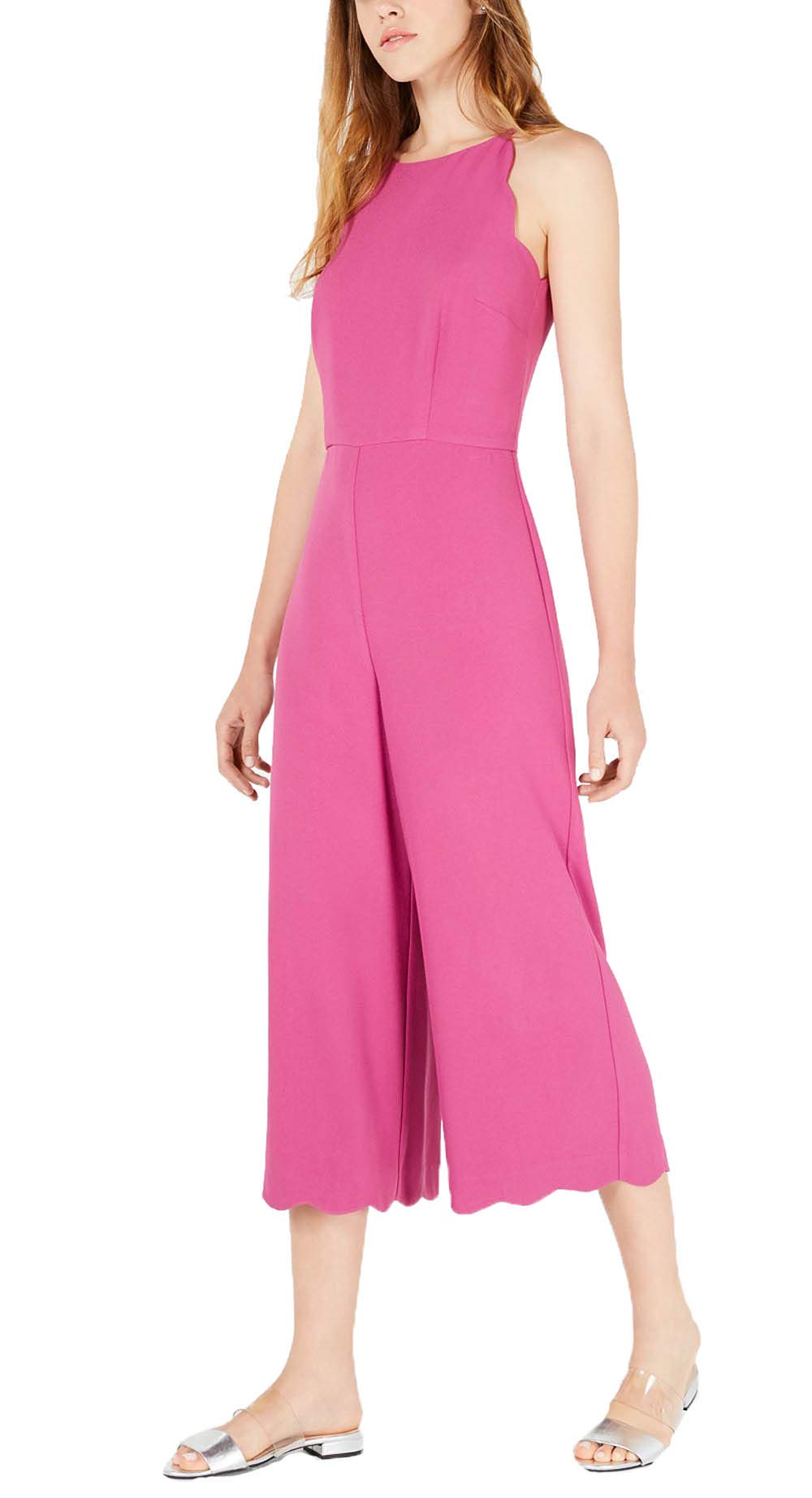 Maison Jules Scalloped Halter Jumpsuit