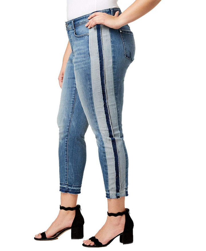 Plus Size Side Stripe Skinny Jeans