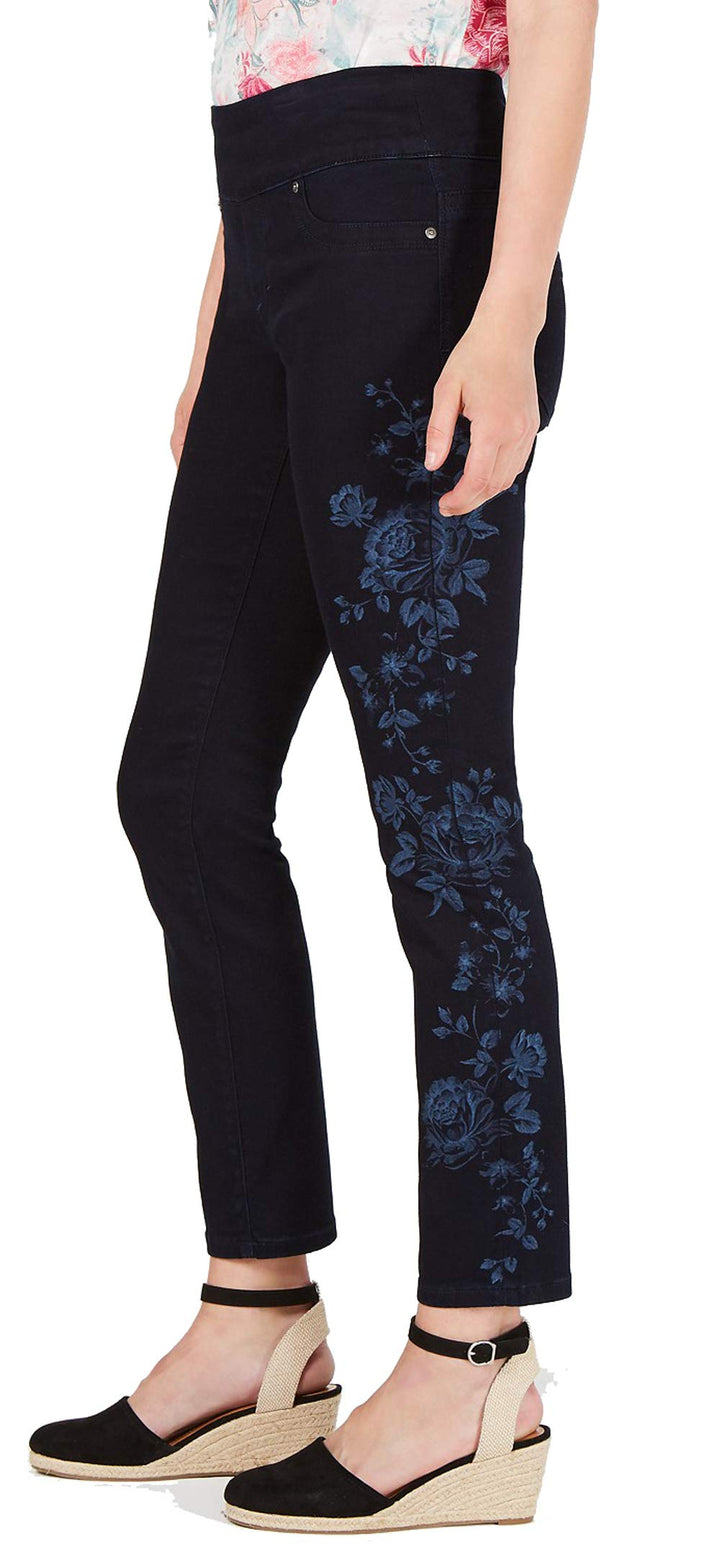 Floral-Print Skinny Jeans