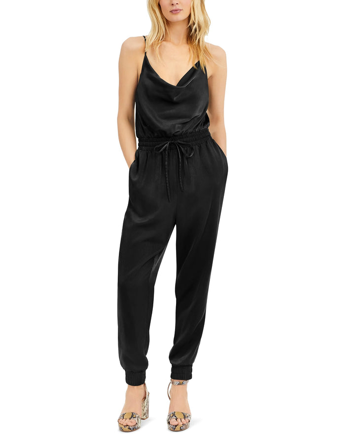 Bar III Satin Jogger Jumpsuit