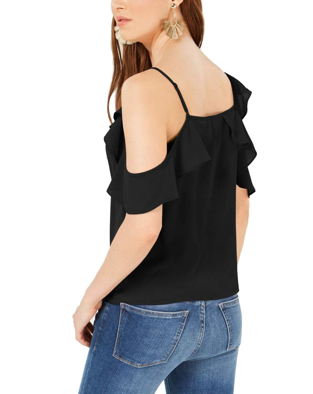Bar III Asymmetrical Cold Shoulder Top