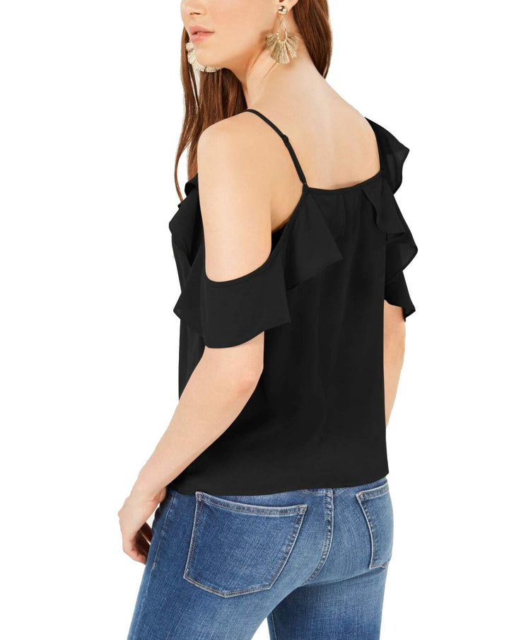 Bar III Asymmetrical Cold Shoulder Top