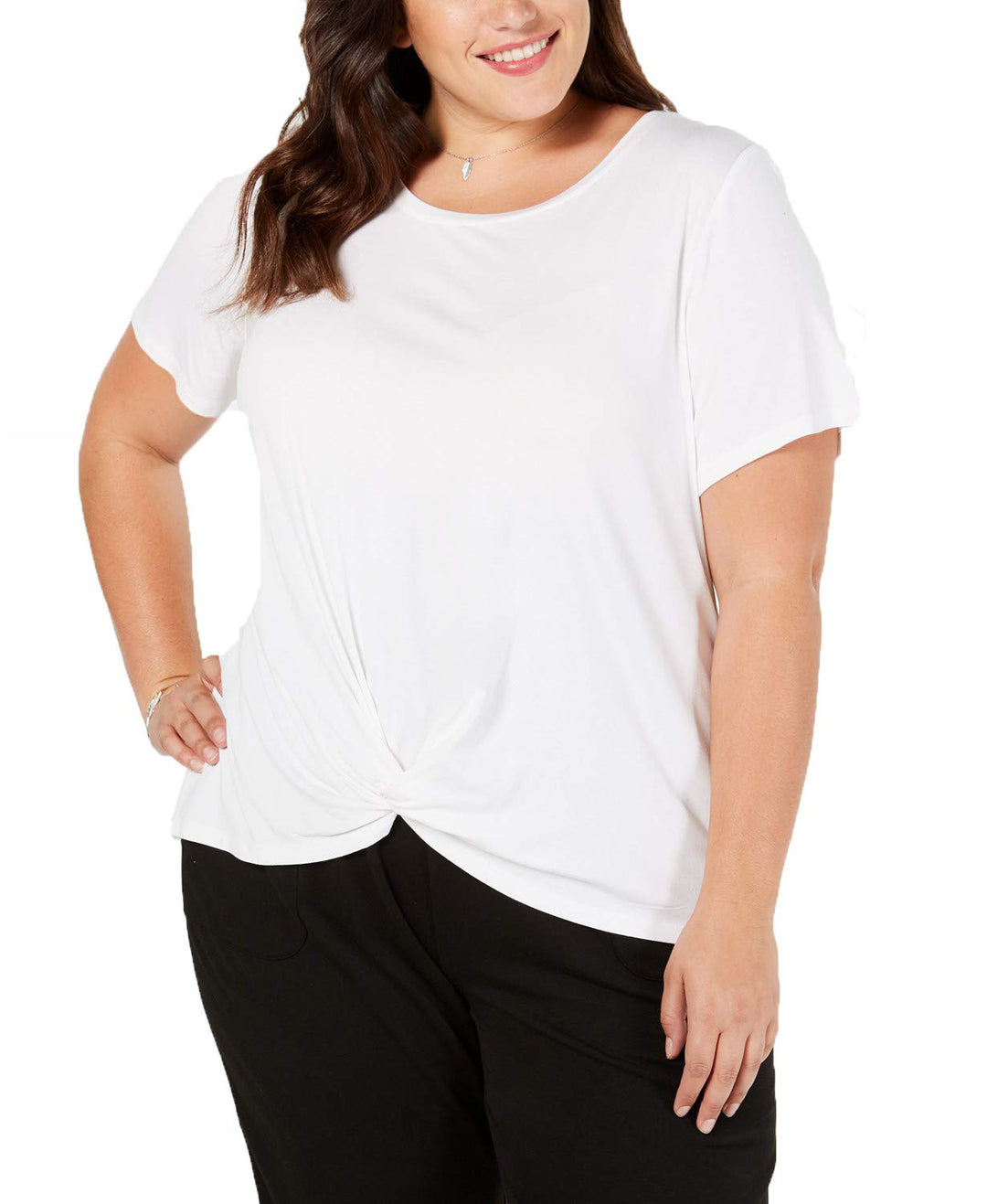Style & Co Plus Size Twist Hem T-Shirt