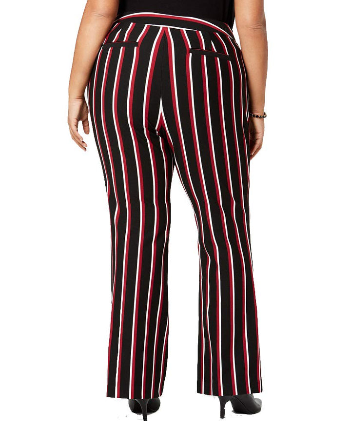 I.N.C. Plus Size Striped Pont&eacute;-Knit Pants