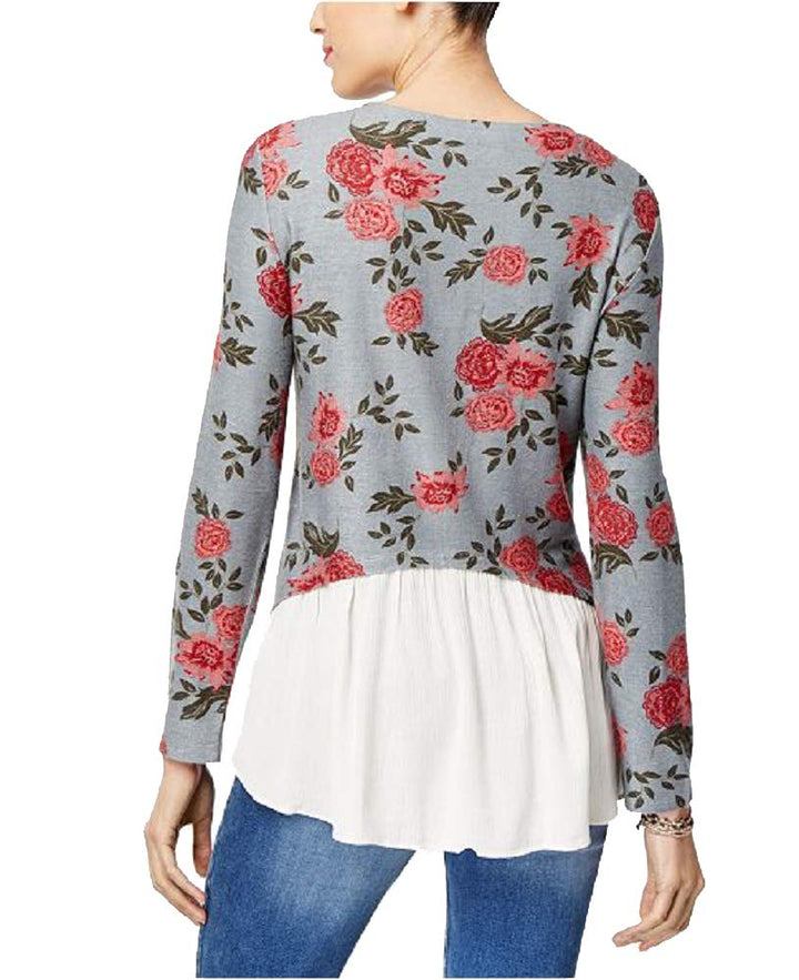 Style & Co Floral Print Layered Look Top