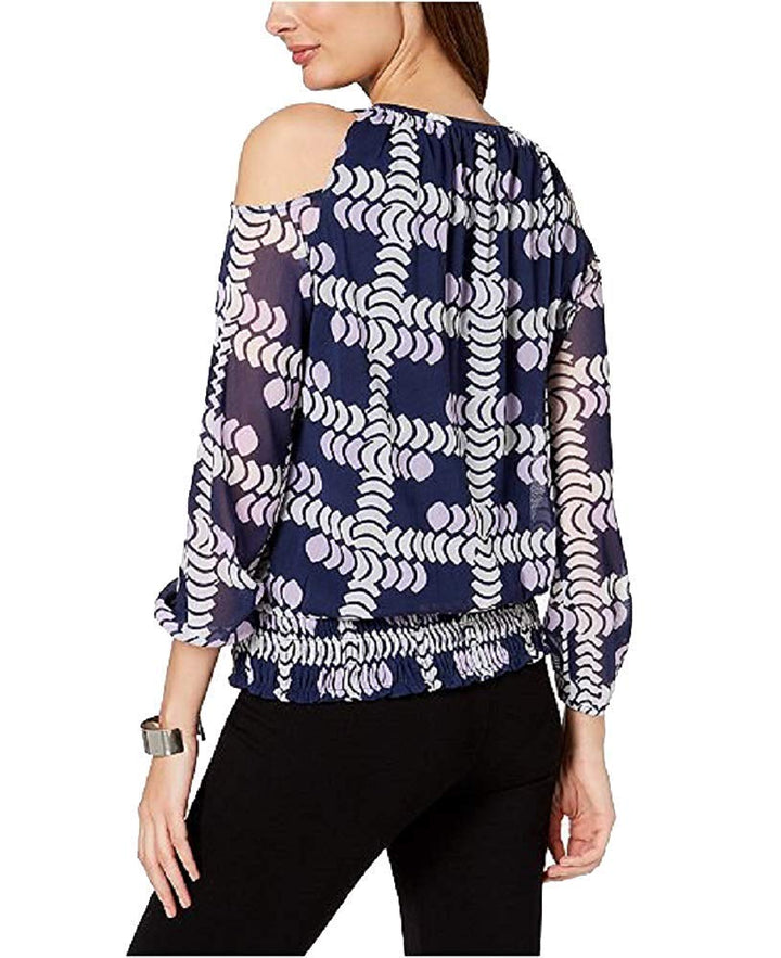 Alfani Printed Cold Shoulder Top