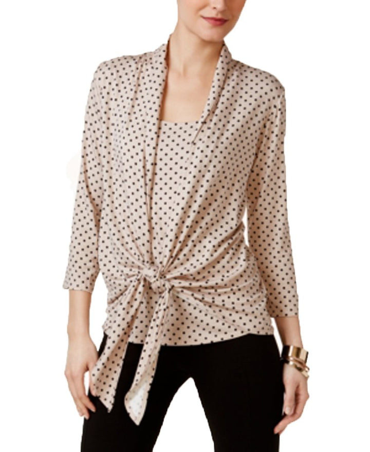 NY Collection Layered Look Draped Blouse
