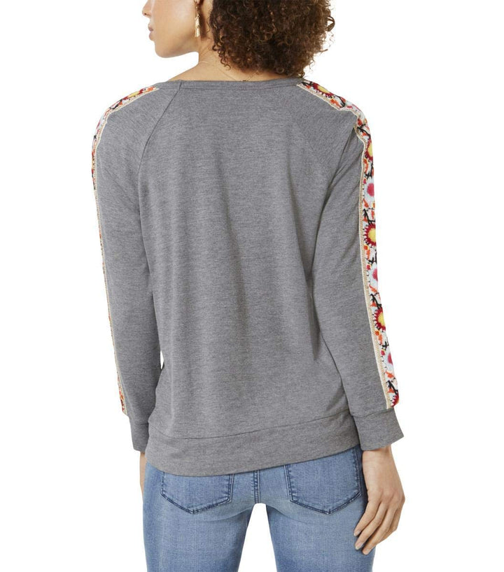 Embellished-Sleeve Top