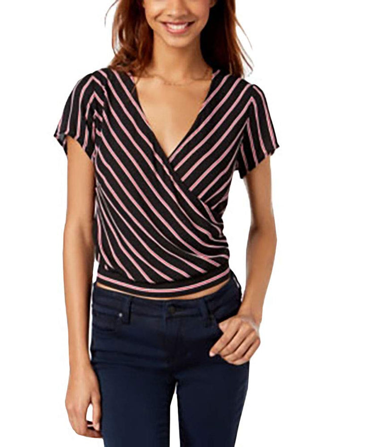 Ultra Flirt By Ikeddi Juniors Striped Wrap Top
