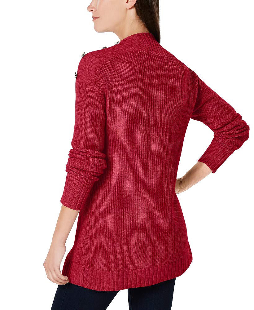 Charter Club Button Detail Curved Hem Cardigan