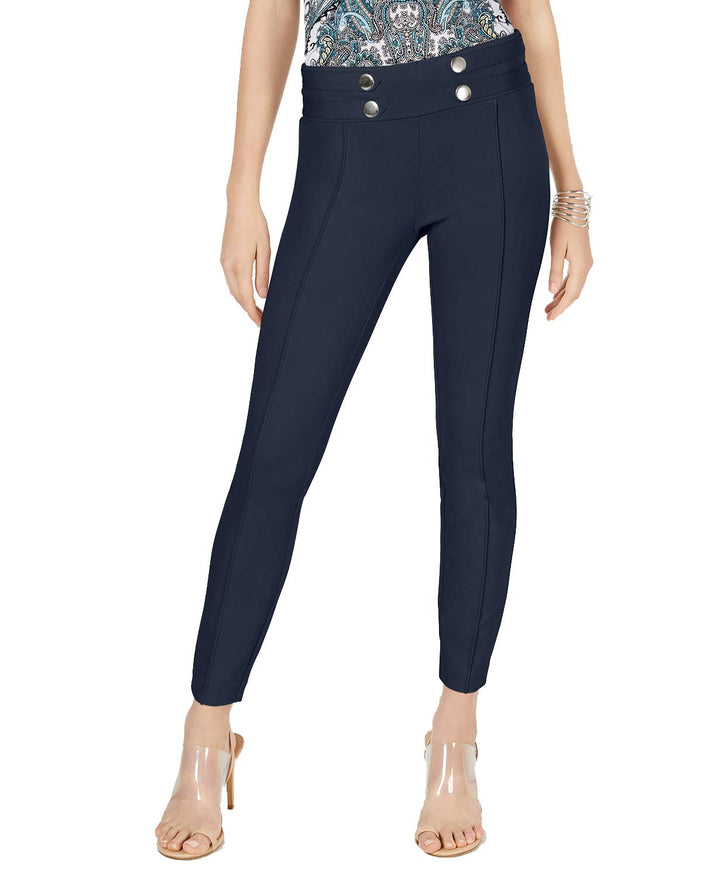 Curvy Tab Front Skinny Ponte Pants