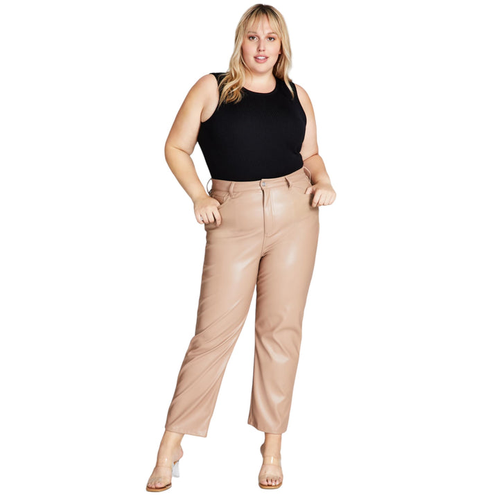 Now This Trendy Plus Size Faux Leather Pants