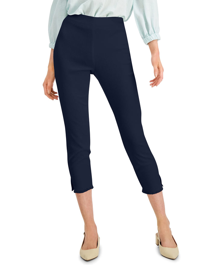 Alfani Textured Fringed Hem Ankle Pants