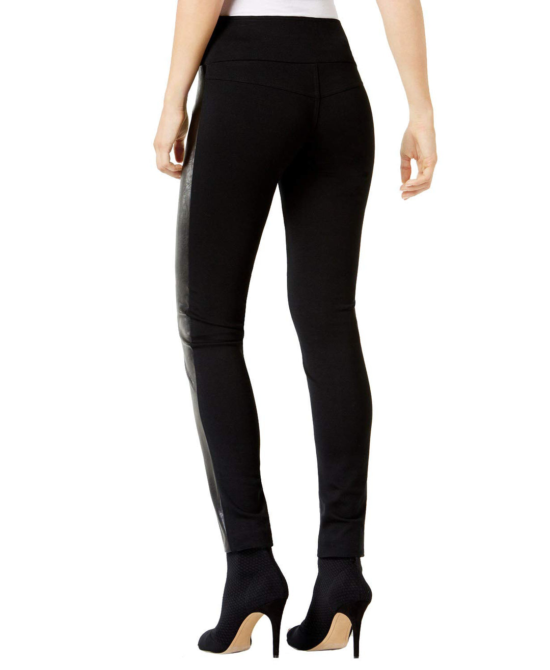 INC Faux-Leather-Front Skinny Pants