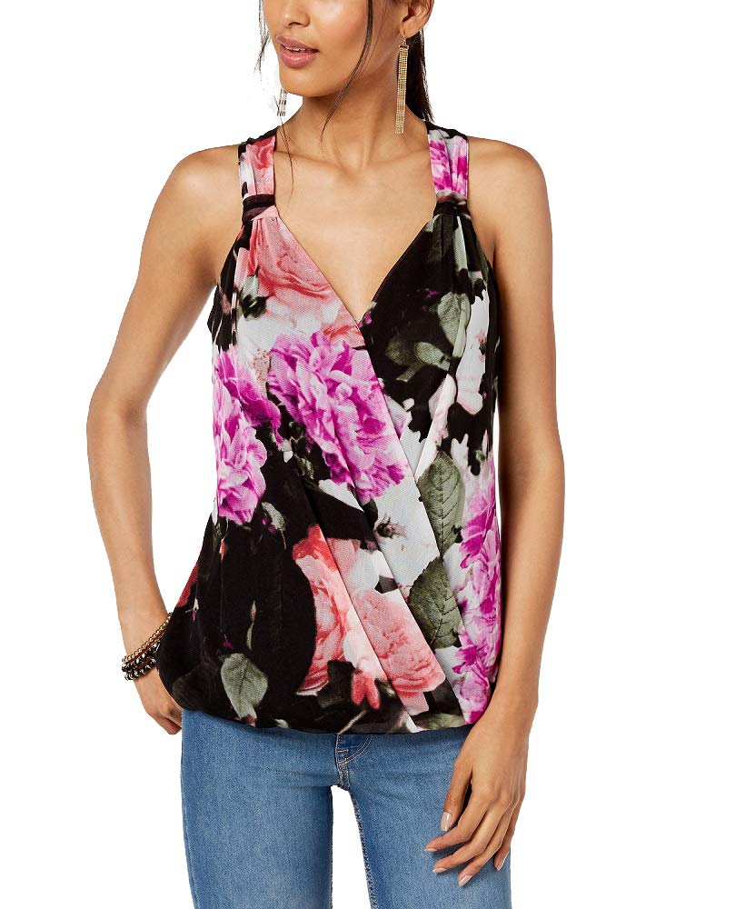 Printed Surplice Neck Top