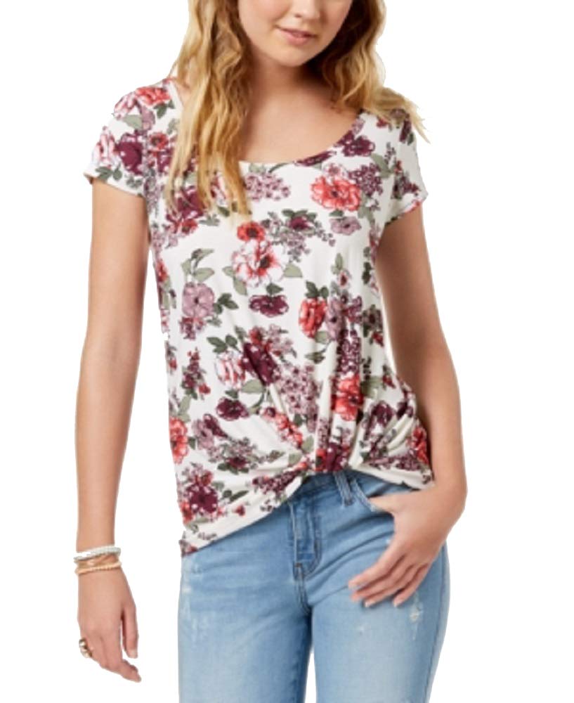 Ultra Flirt Juniors Printed Knot Hem Top