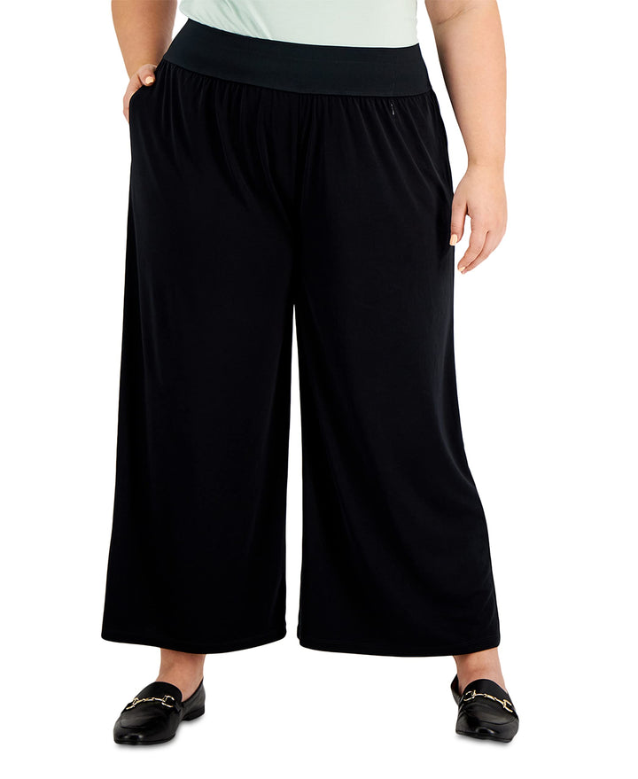 Alfani Plus Size High Rise Wide Leg Pant