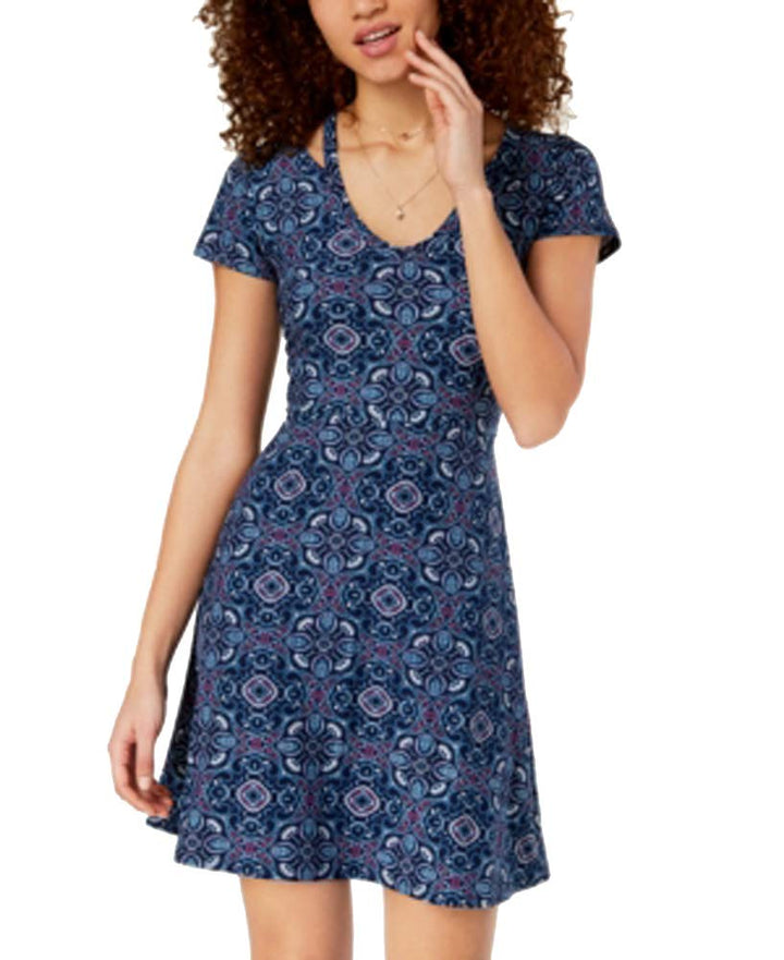 Juniors' Cold-Collar Skater Dress