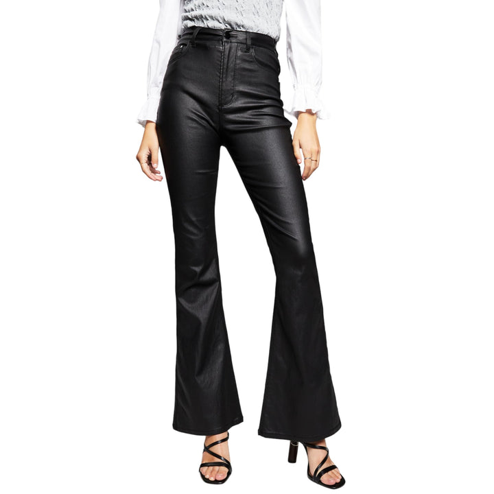 Now This Womens Coated Flare Leg Pants