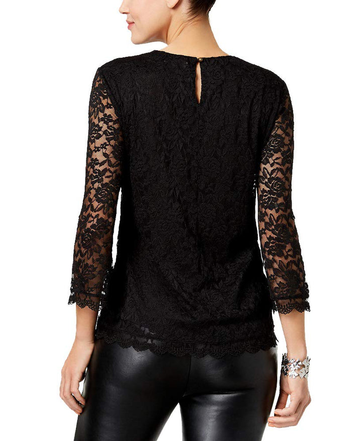 Style & Co Embroidered Lace Top