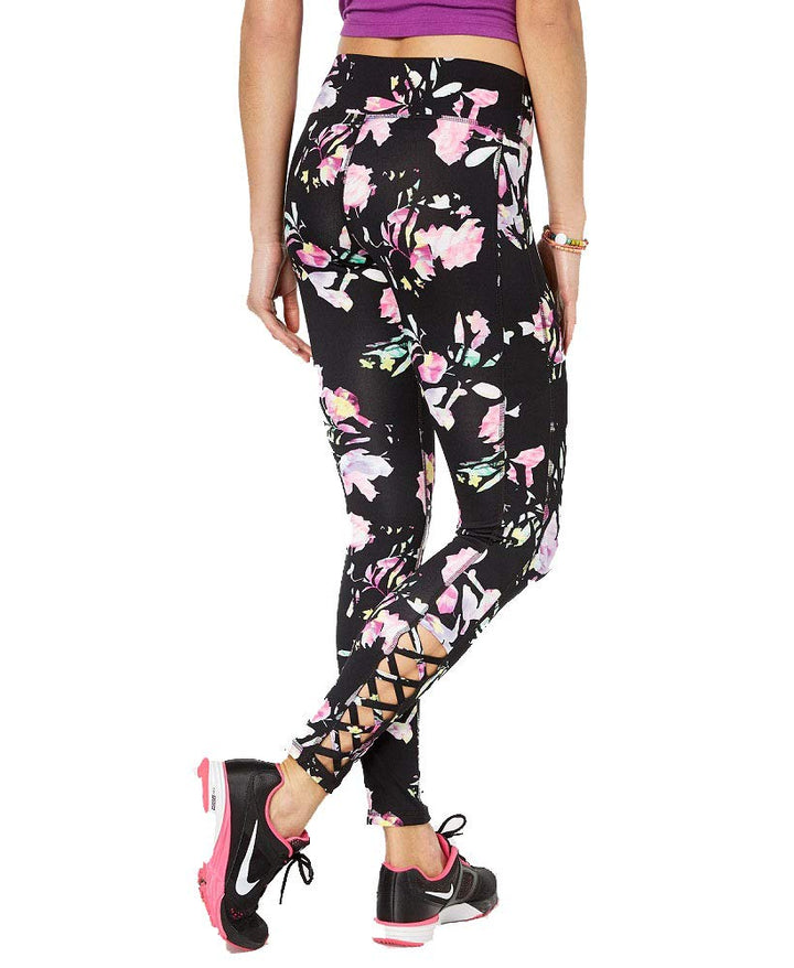 Active Juniors' Spring Bloom Caged Leggings