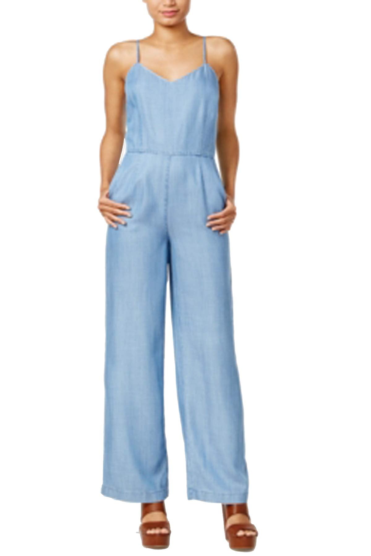 Maison Jules Sleeveless Chambray Jumpsuit