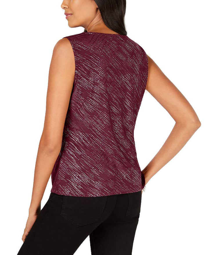 JM Collection Petite Jacquard Print Top