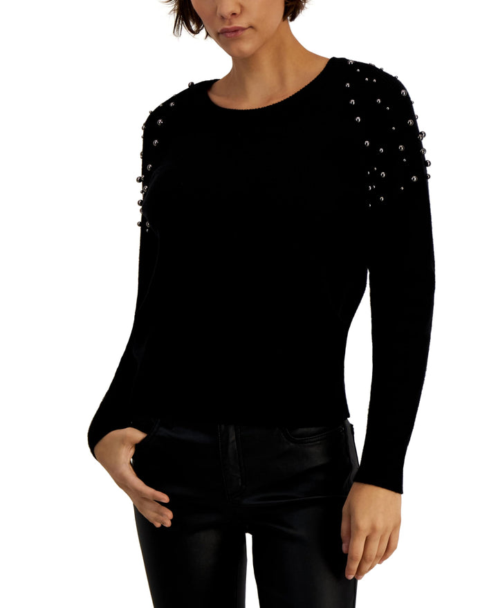 INC International Concepts Womens Embellished Ribbed Sweater