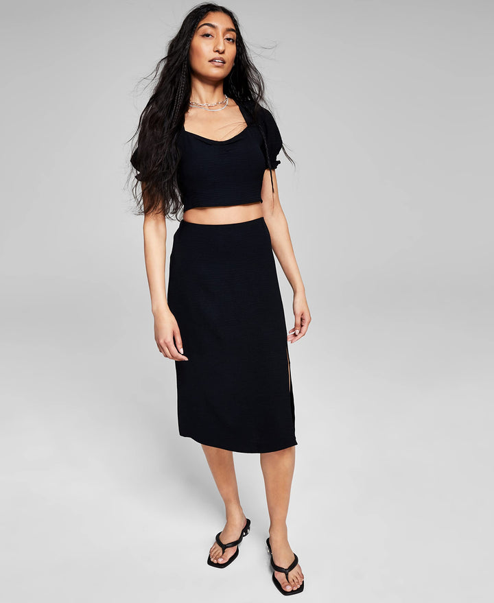 Now This Womens Side Slit Midi Skirt
