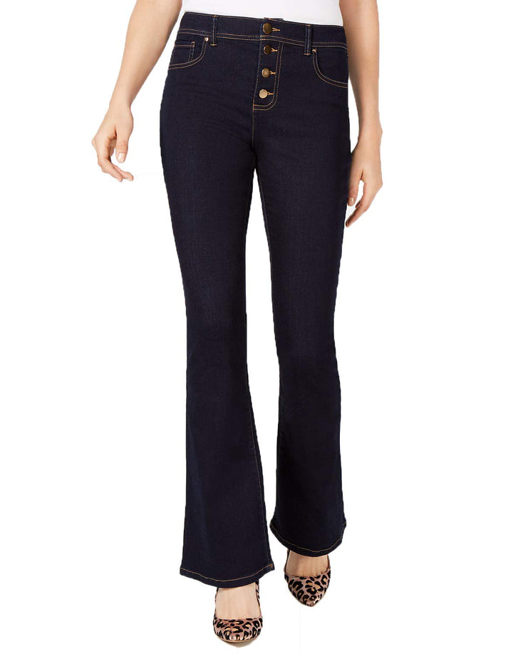 High Waisted Button Fly Bootcut Jeans