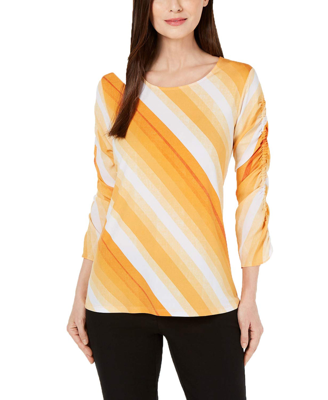 Ruched-Sleeve Top